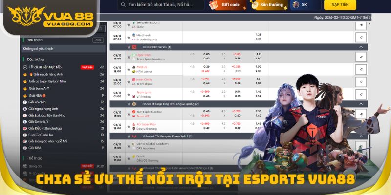 Chia sẻ ưu thế nổi trội tại Esports Vua88