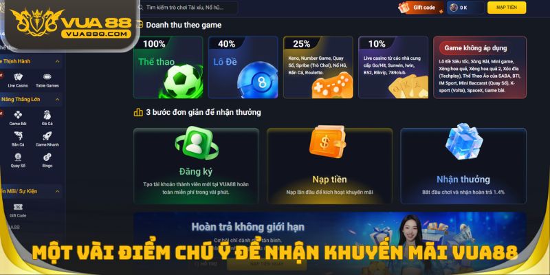 Một vài điểm chú ý để nhận khuyến mãi Vua88