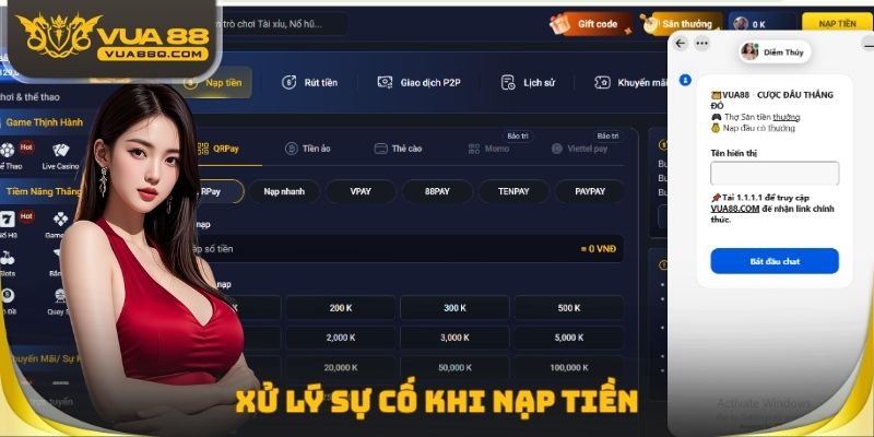 Xử lý sự cố khi nạp tiền